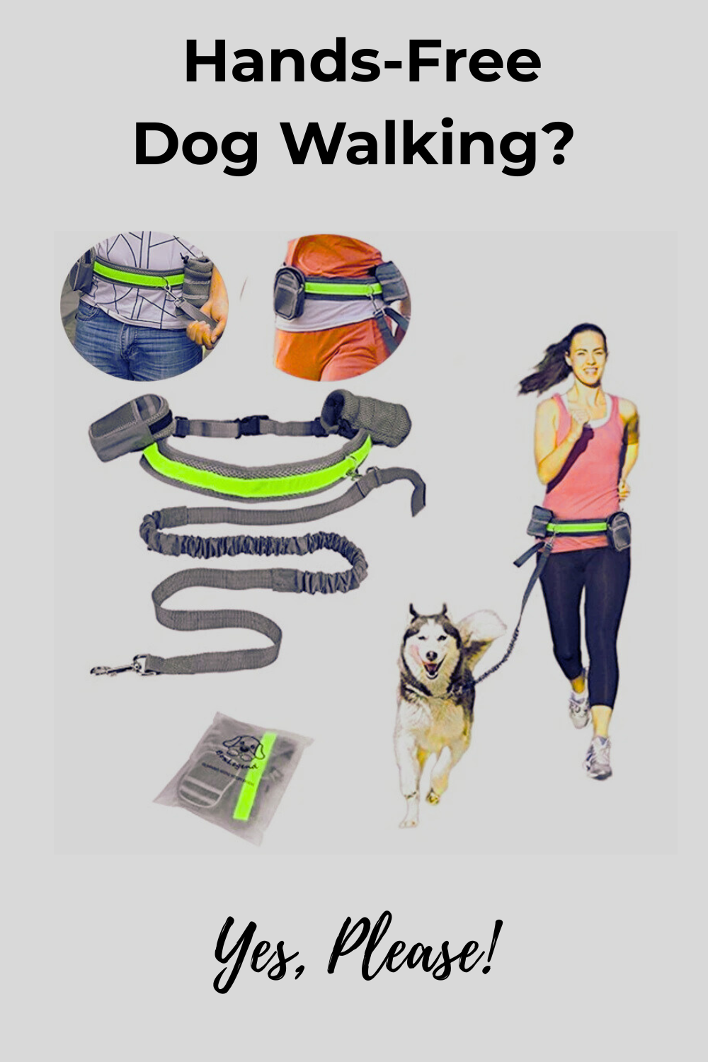 Reflective Hands-Free Dog Leash & Waist Belt Set – Adjustable for Running, Jogging, Walking, Training