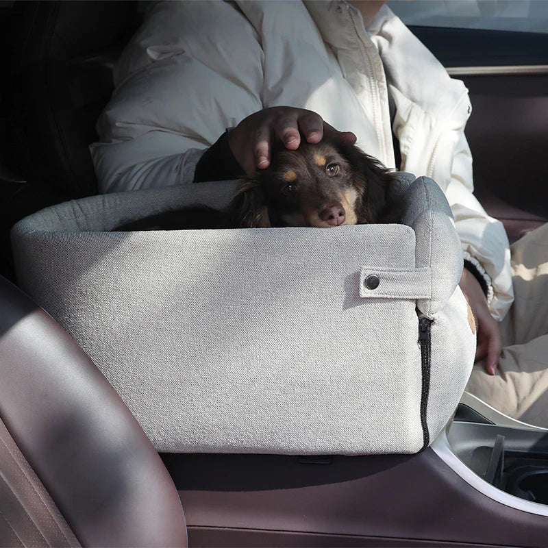 Center Console Dog Car Seat Bed β Travel Carrier for Small Dogs & Cats