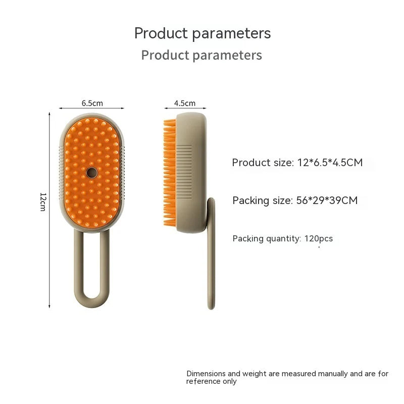 3-in-1 Steamy Pet Brush – Electric Spray Grooming Comb for Cats & Dogs | Hair Removal, Massage & Detangling