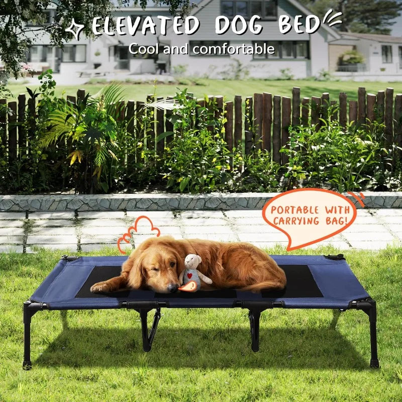 XL Cooling Elevated Dog Bed – Outdoor & Indoor, Durable Mesh & Metal Frame