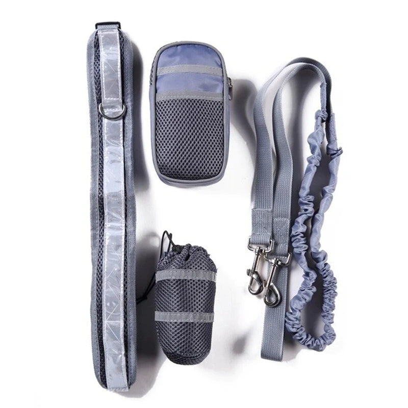 Reflective Hands-Free Dog Leash & Waist Belt Set – Adjustable for Running, Jogging, Walking, Training