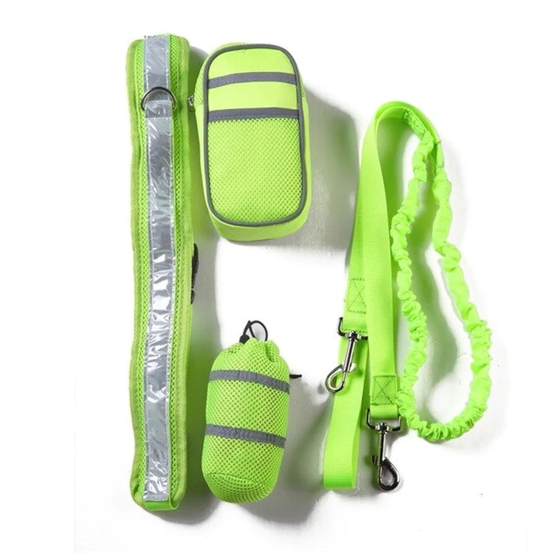 Reflective Hands-Free Dog Leash & Waist Belt Set – Adjustable for Running, Jogging, Walking, Training