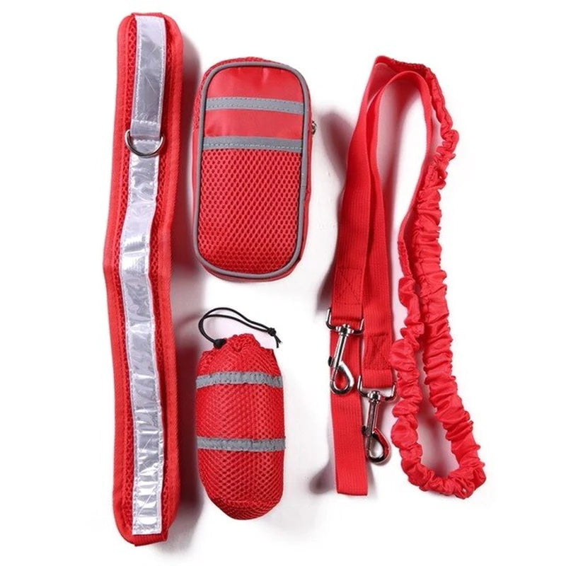 Reflective Hands-Free Dog Leash & Waist Belt Set – Adjustable for Running, Jogging, Walking, Training