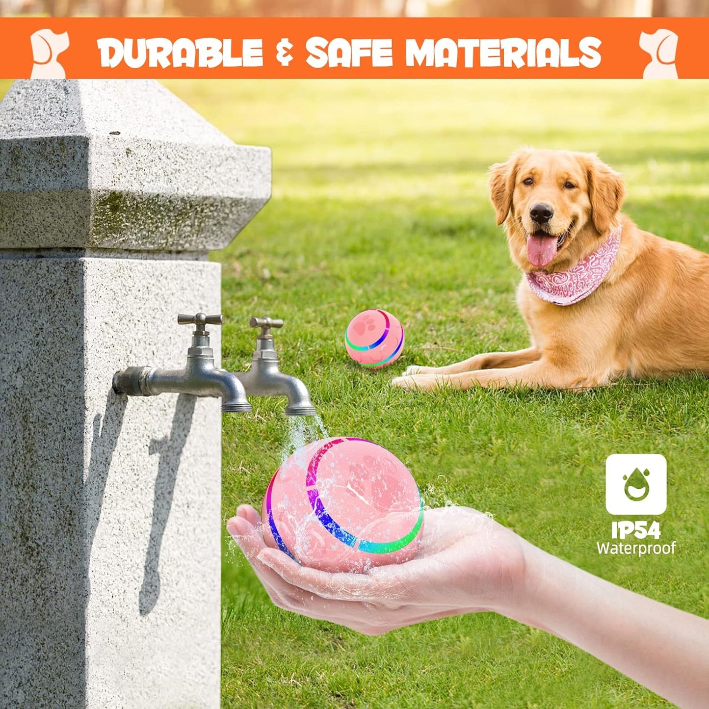 Peppy Pet Ball β Interactive Rolling Dog Toy with LED Lights, Motion-Activated, Rechargeable, for Small & Medium Breeds
