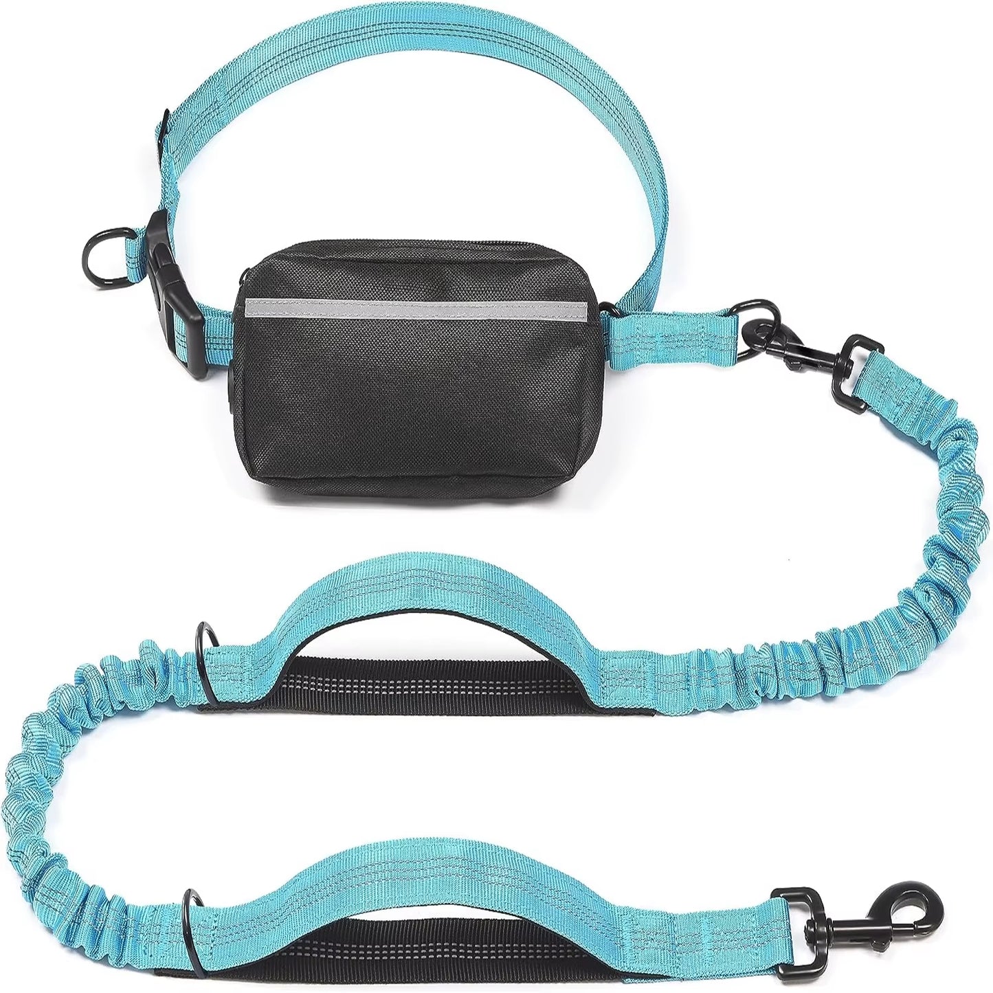 Hands-Free Bungee Dog Leash with Pouch & Padded Handles – Ideal for Walking, Running & Jogging