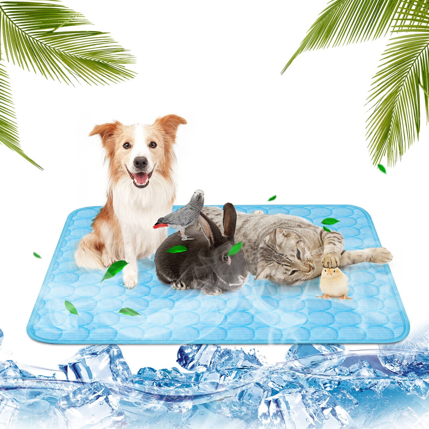 Cooling Pet Mat for Dogs & Cats – Ice Silk Summer Pad, Washable, Non-Slip & Waterproof
