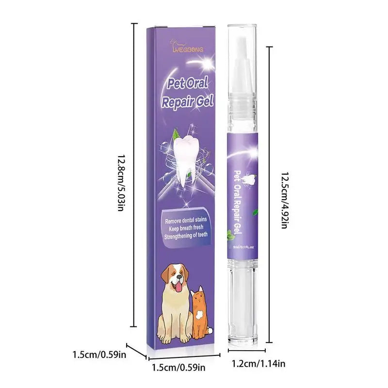 "Natural Pet Tooth Repair Gel & Breath Freshener for Dogs & Cats - Toothpaste & Cleaner for Puppies & Kittens"