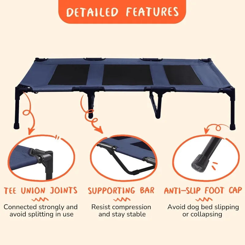 XL Cooling Elevated Dog Bed – Outdoor & Indoor, Durable Mesh & Metal Frame