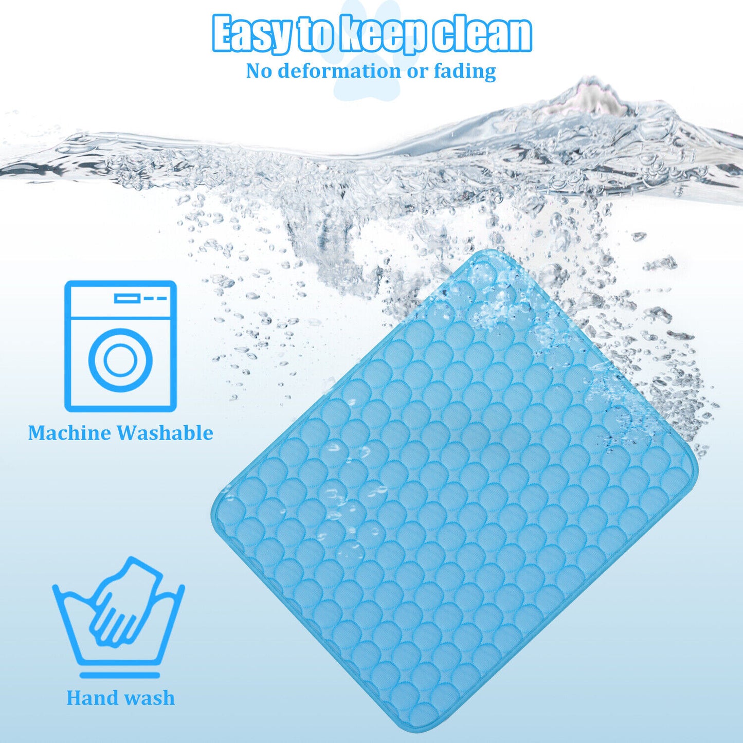 Cooling Pet Mat for Dogs & Cats – Ice Silk Summer Pad, Washable, Non-Slip & Waterproof