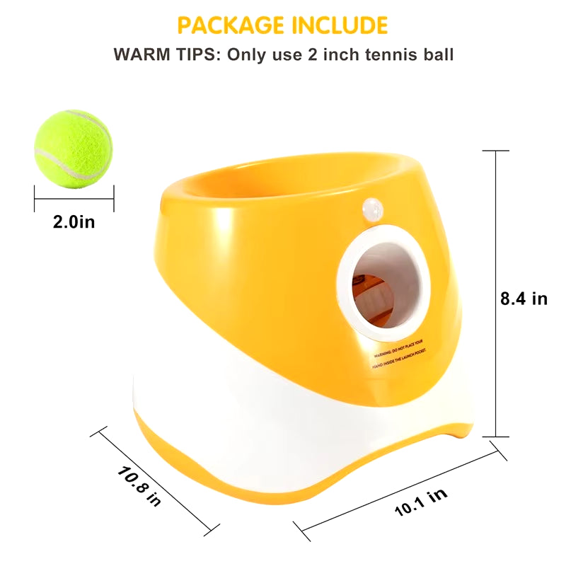 Automatic Dog Tennis Ball Launcher - Rechargeable Interactive Toy with 6 Balls for Endless Fun"