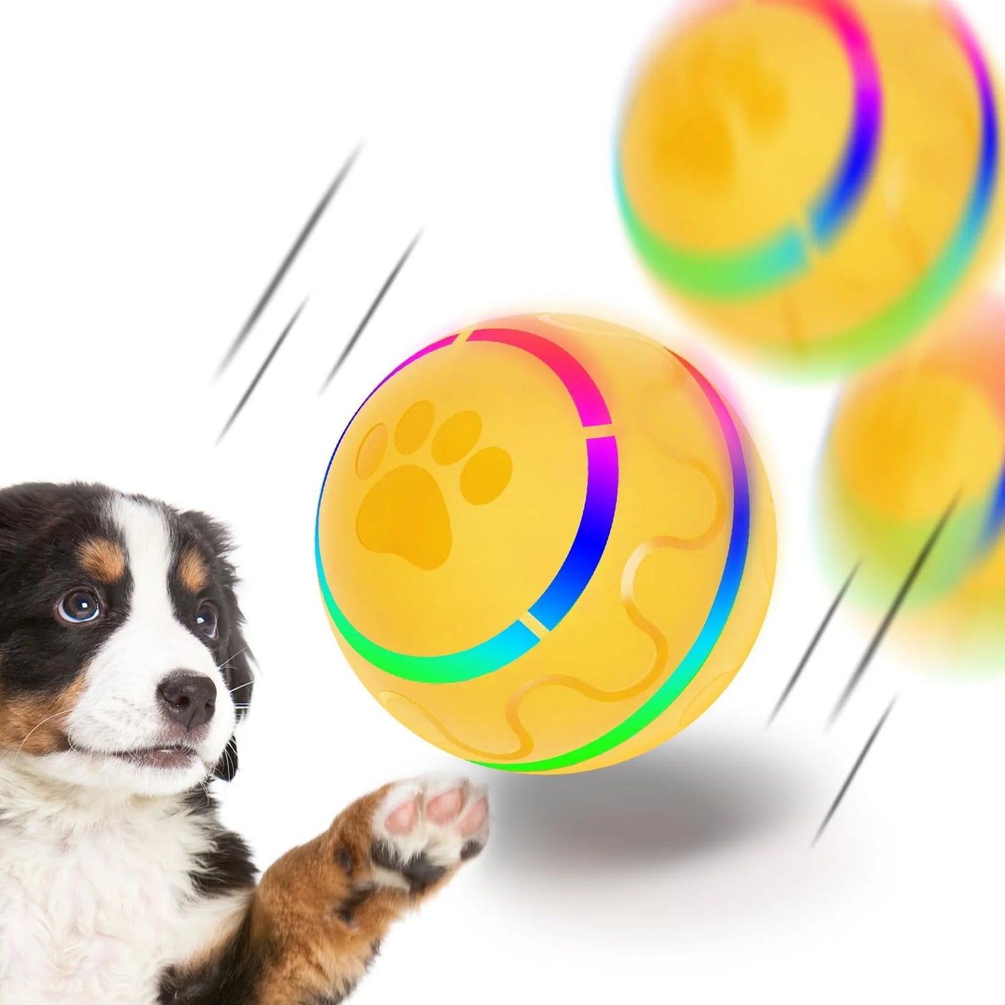 Peppy Pet Ball β Interactive Rolling Dog Toy with LED Lights, Motion-Activated, Rechargeable, for Small & Medium Breeds