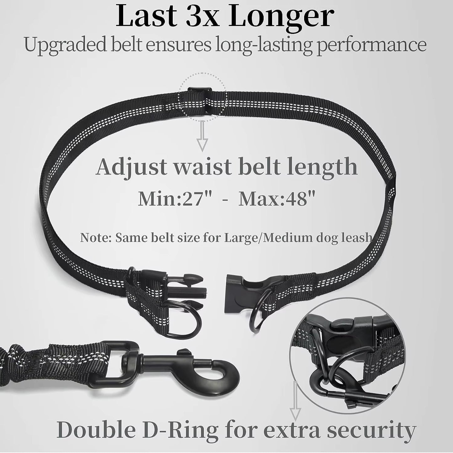 Hands-Free Bungee Dog Leash with Pouch & Padded Handles – Ideal for Walking, Running & Jogging
