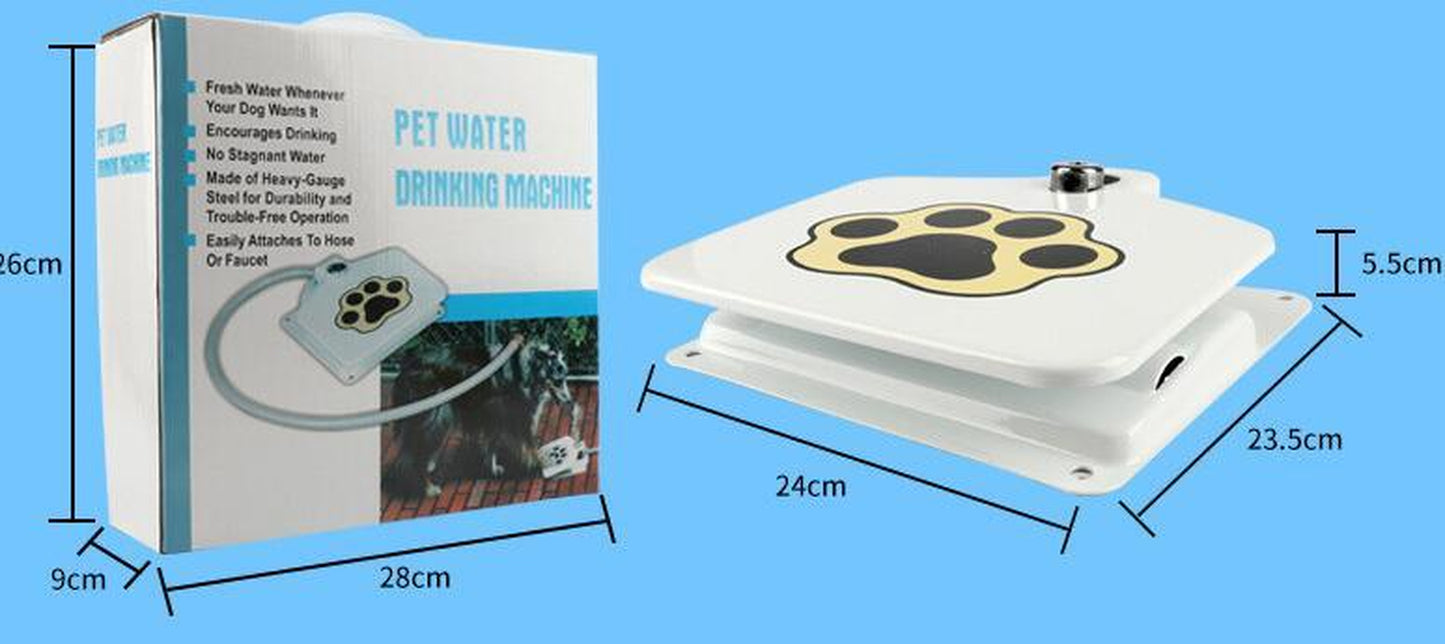 Dog Water Fountain with Hose – Paw-Activated Outdoor Hydration with Splitter & 41" Hose