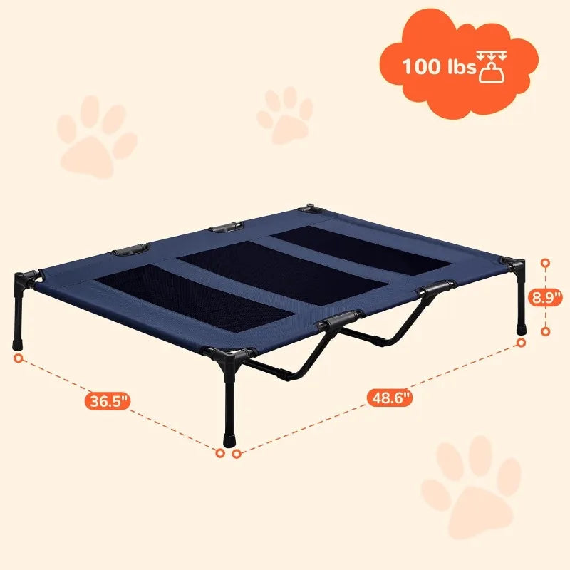 XL Cooling Elevated Dog Bed – Outdoor & Indoor, Durable Mesh & Metal Frame