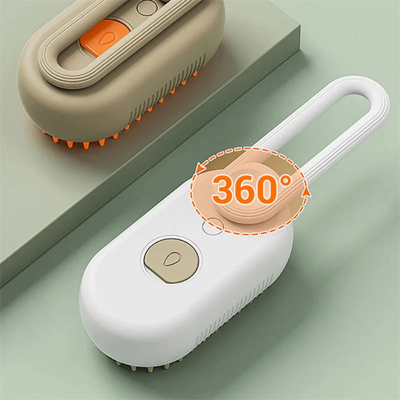 3-in-1 Steamy Pet Brush – Electric Spray Grooming Comb for Cats & Dogs | Hair Removal, Massage & Detangling