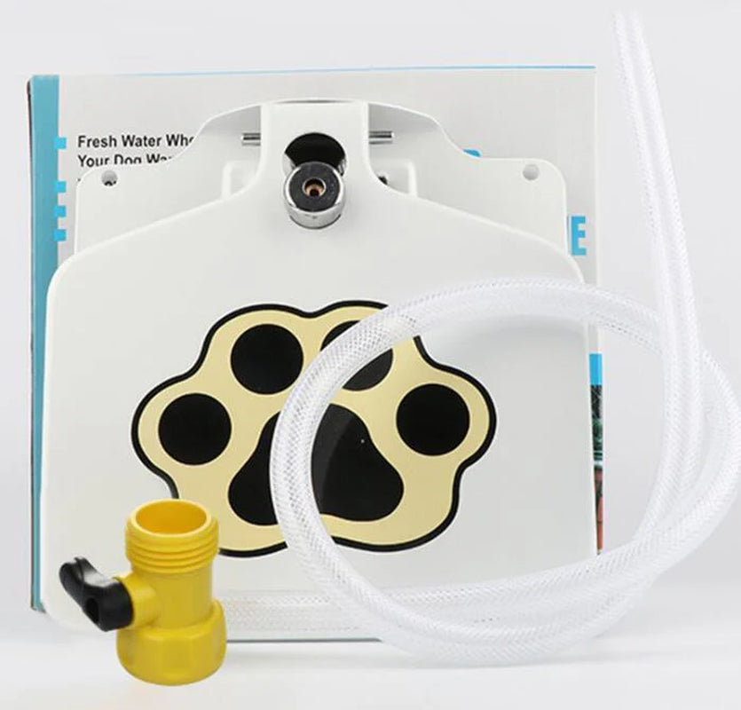 Dog Water Fountain with Hose – Paw-Activated Outdoor Hydration with Splitter & 41" Hose