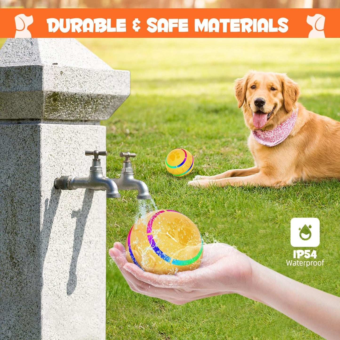 Peppy Pet Ball β Interactive Rolling Dog Toy with LED Lights, Motion-Activated, Rechargeable, for Small & Medium Breeds