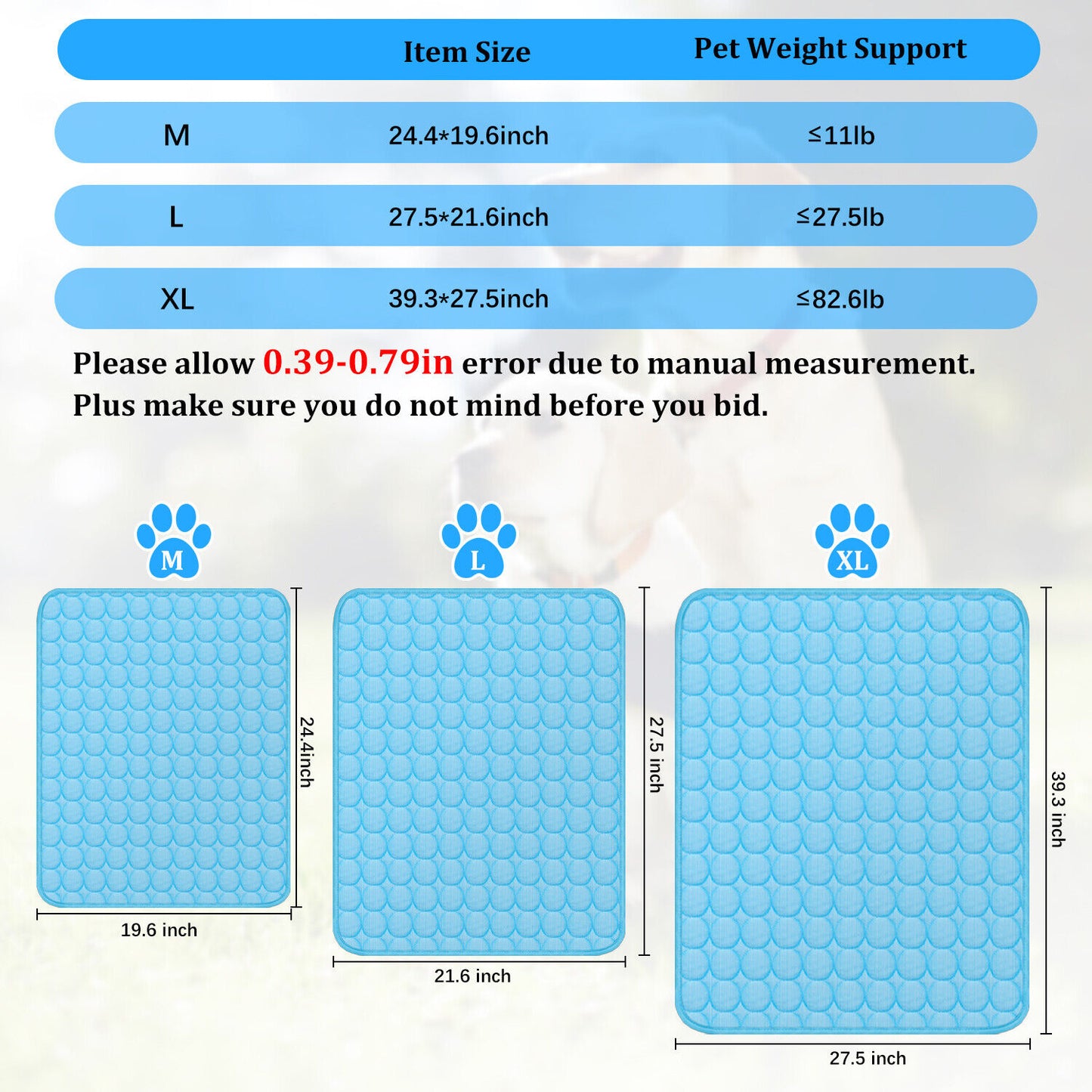Cooling Pet Mat for Dogs & Cats – Ice Silk Summer Pad, Washable, Non-Slip & Waterproof