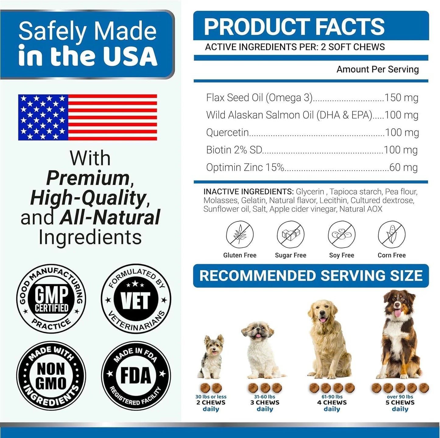 Omega 3 Fish Oil for Dogs – 2 Pack Skin & Coat Supplement for Itchy Skin, Shedding, Hot Spots & Dry Skin Relief