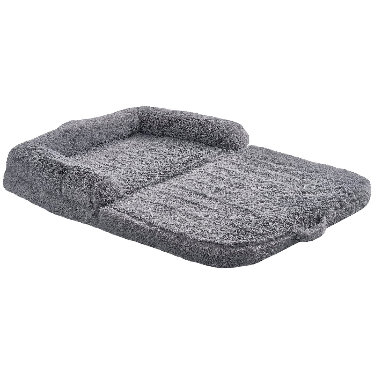 Large Human Dog Bed – 72"x48"x10" Oversized Cozy Lounger, Washable PV Velvet, Ultra-Soft & Comfy