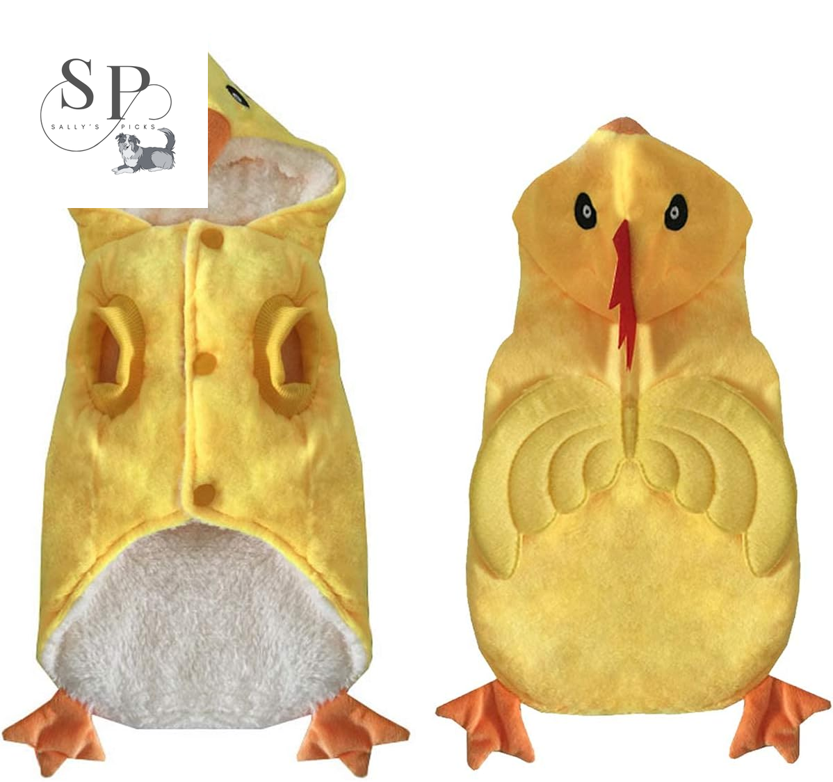 Dog Chicken Costume Hoodie – Funny Pet Halloween & Christmas Cosplay Outfit, Warm Velvet Coat with Hat & Wings (XL)
