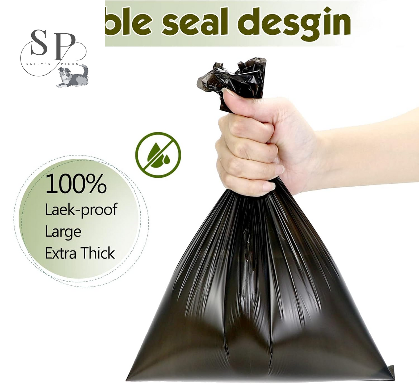 Dog Poop Bag 1140 Counts 57 Rolls, Unscented Doggy Poop Bags, Leak-Proof Dog Bags for Poop, Dog Waste Bags with Dispenser (13 X 9 Inches)