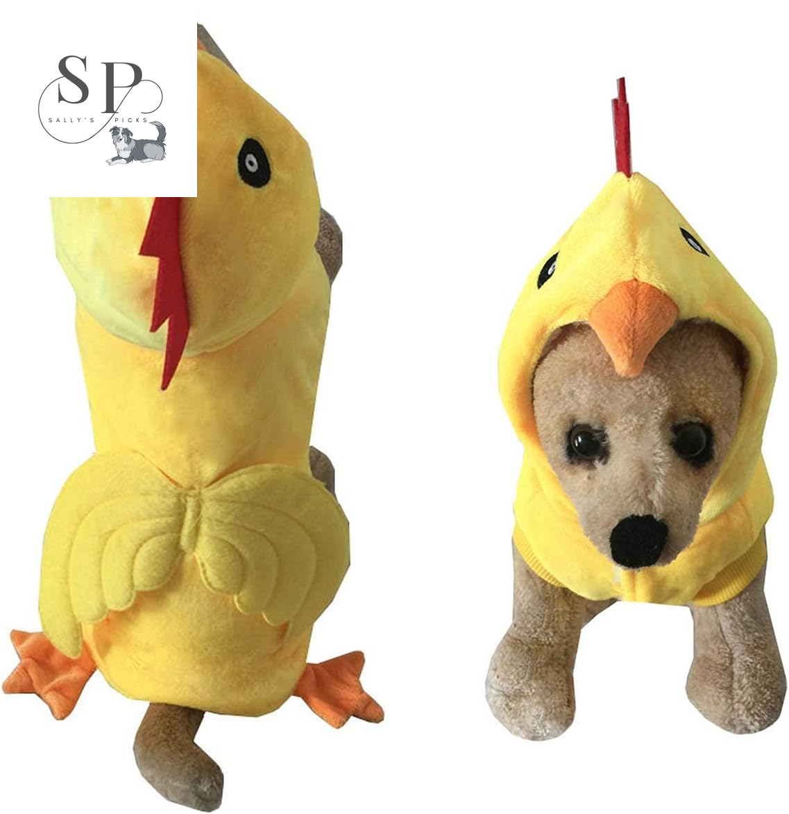 Dog Chicken Costume Hoodie – Funny Pet Halloween & Christmas Cosplay Outfit, Warm Velvet Coat with Hat & Wings (XL)