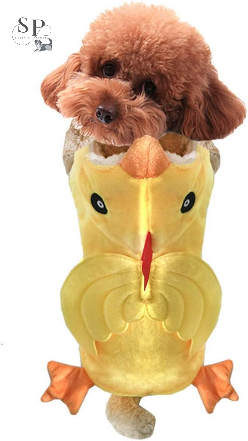 Dog Chicken Costume Hoodie – Funny Pet Halloween & Christmas Cosplay Outfit, Warm Velvet Coat with Hat & Wings (XL)