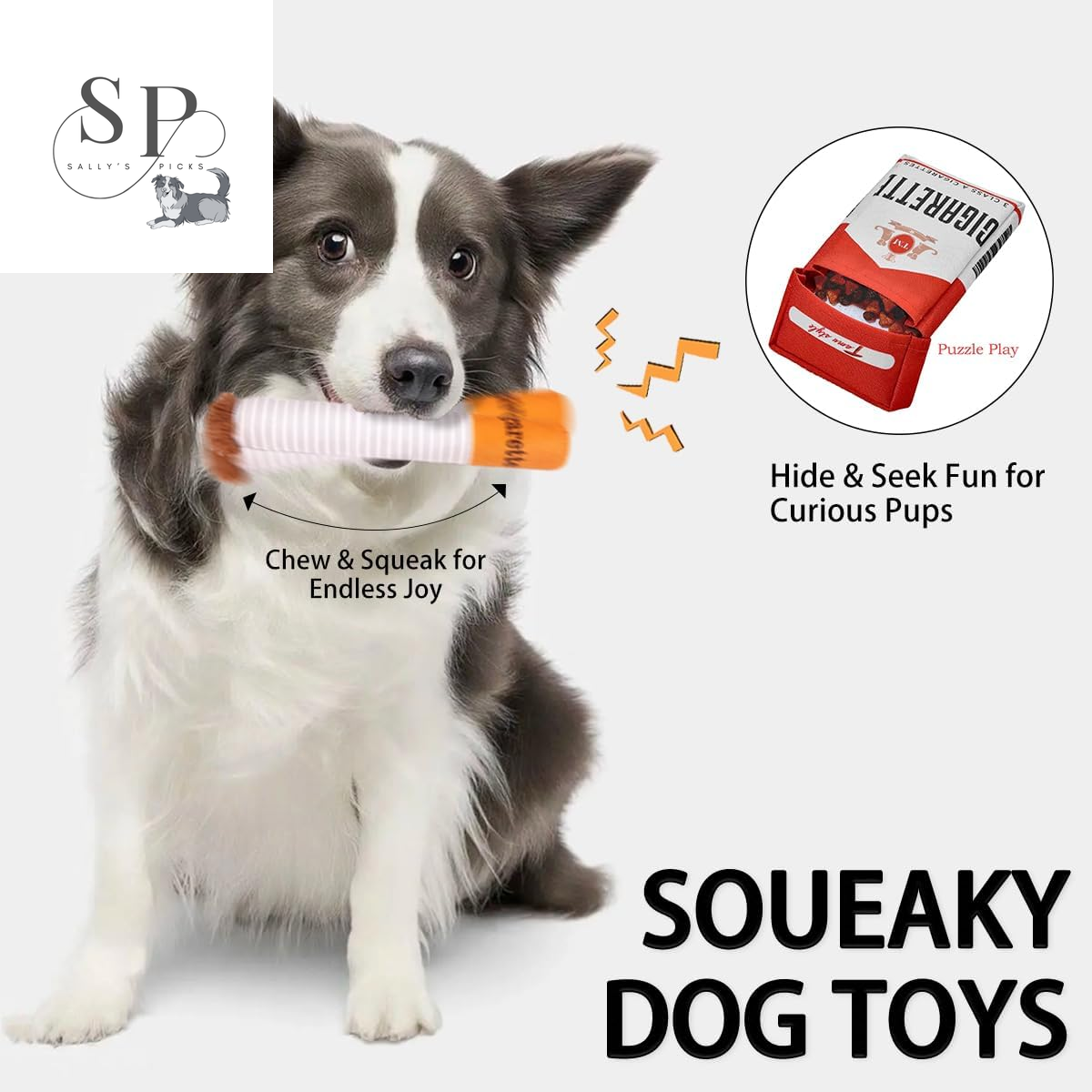 Creative Squeaky Dog Toy - 3-Pack Cigarette Design for Fun Chewing and Play