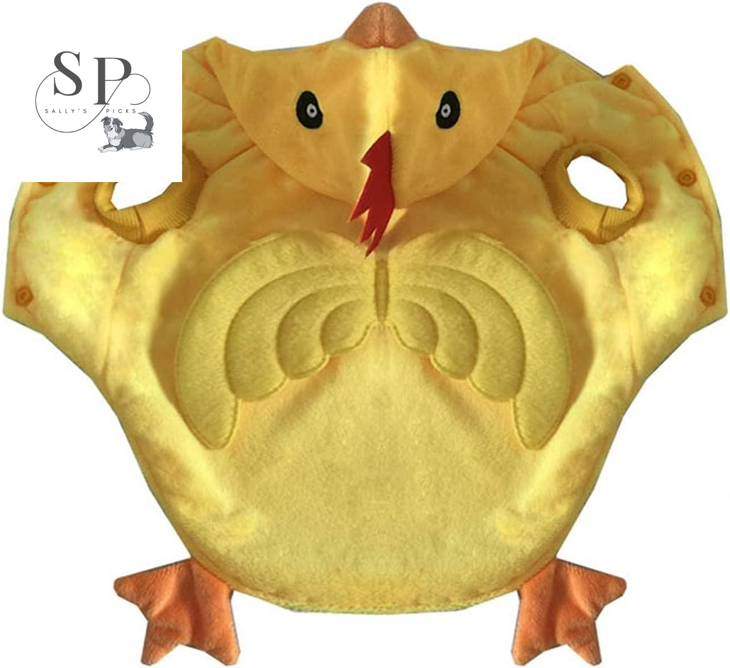 Dog Chicken Costume Hoodie – Funny Pet Halloween & Christmas Cosplay Outfit, Warm Velvet Coat with Hat & Wings (XL)