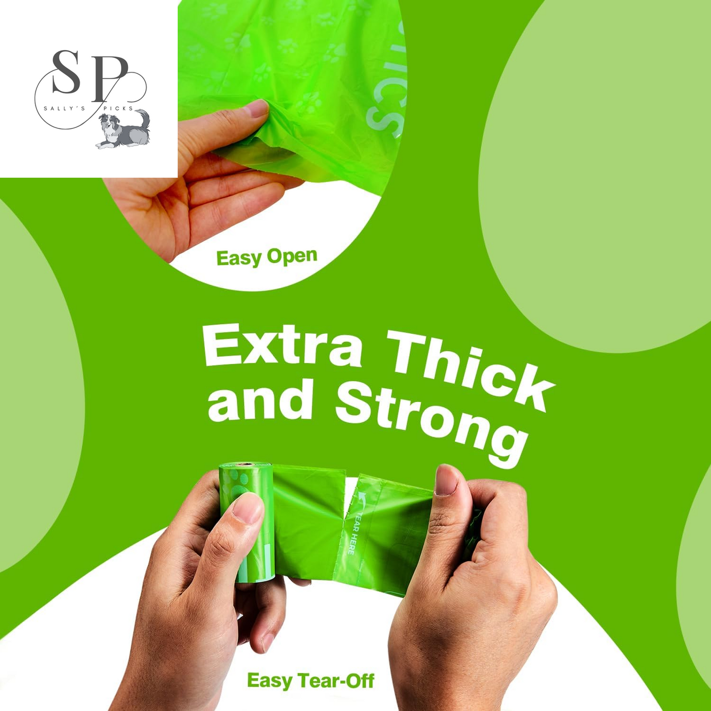 270 Count Dog Poop Bags with Dispenser – Unscented, Leak-Proof, Eco-Friendly Waste Bags (13x9 in, Lime Green, 18 Rolls of 15) – 70% Recycled Content