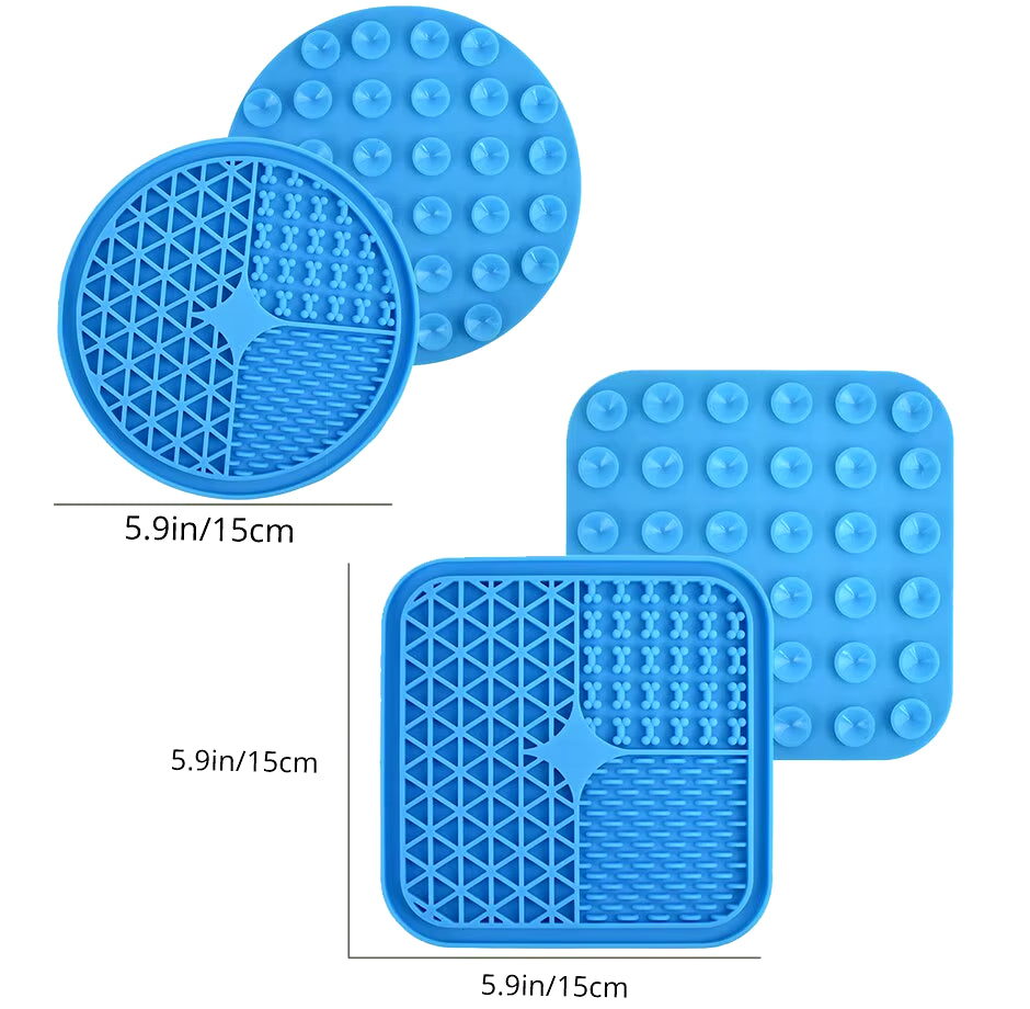 Silicone Dog Licking Mat with Suction Cups – Slow Feeder Pad for Pets