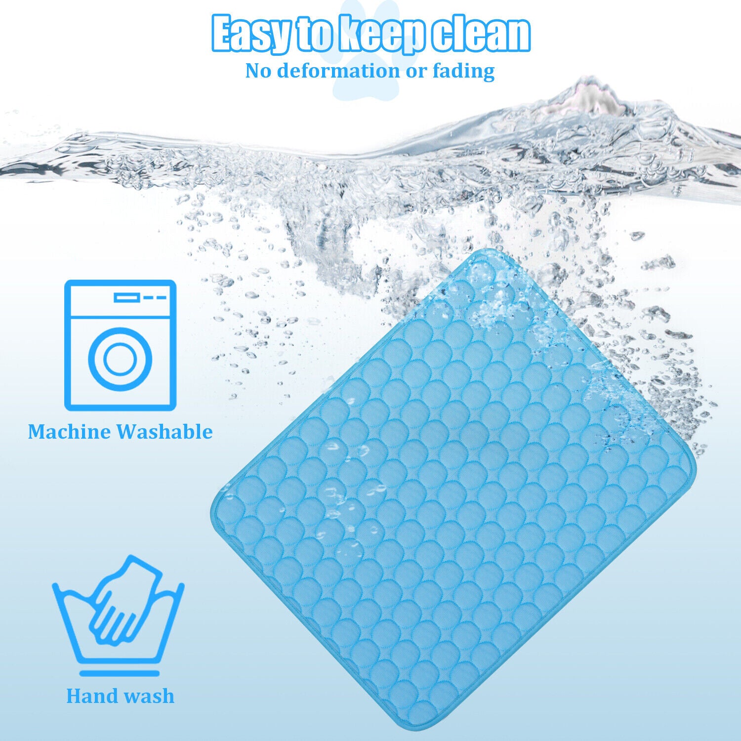 Cooling Pet Mat for Dogs & Cats – Ice Silk Summer Pad, Washable, Non-Slip & Waterproof