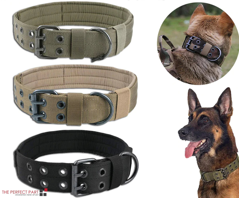 Durable 2" Tactical Heavy Duty Nylon Dog Collar with Metal Buckle - Perfect for Large Breeds!