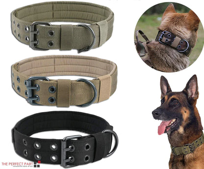 Durable 2" Tactical Heavy Duty Nylon Dog Collar with Metal Buckle - Perfect for Large Breeds!