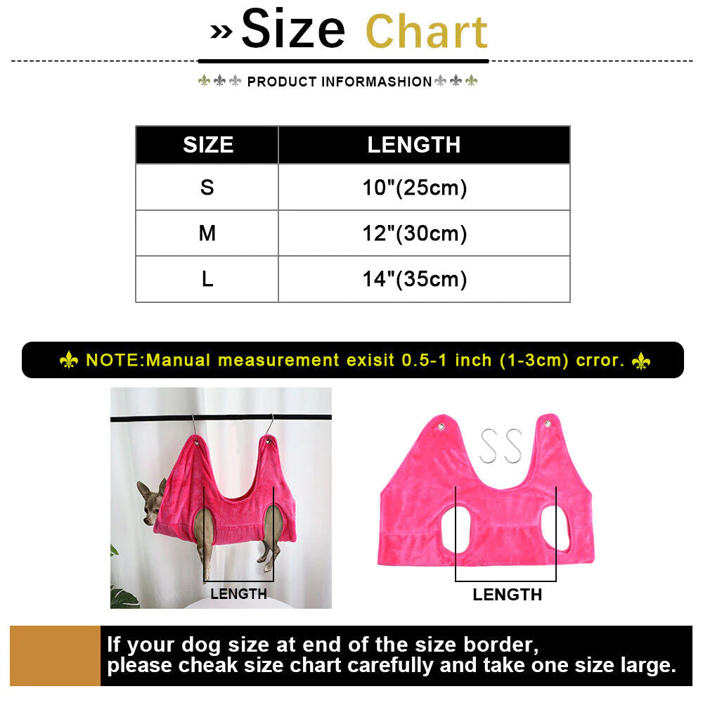 Elevate Your Pet Grooming Experience with the Portable Dog & Cat Grooming Hammock - Breathable and Easy to Use!