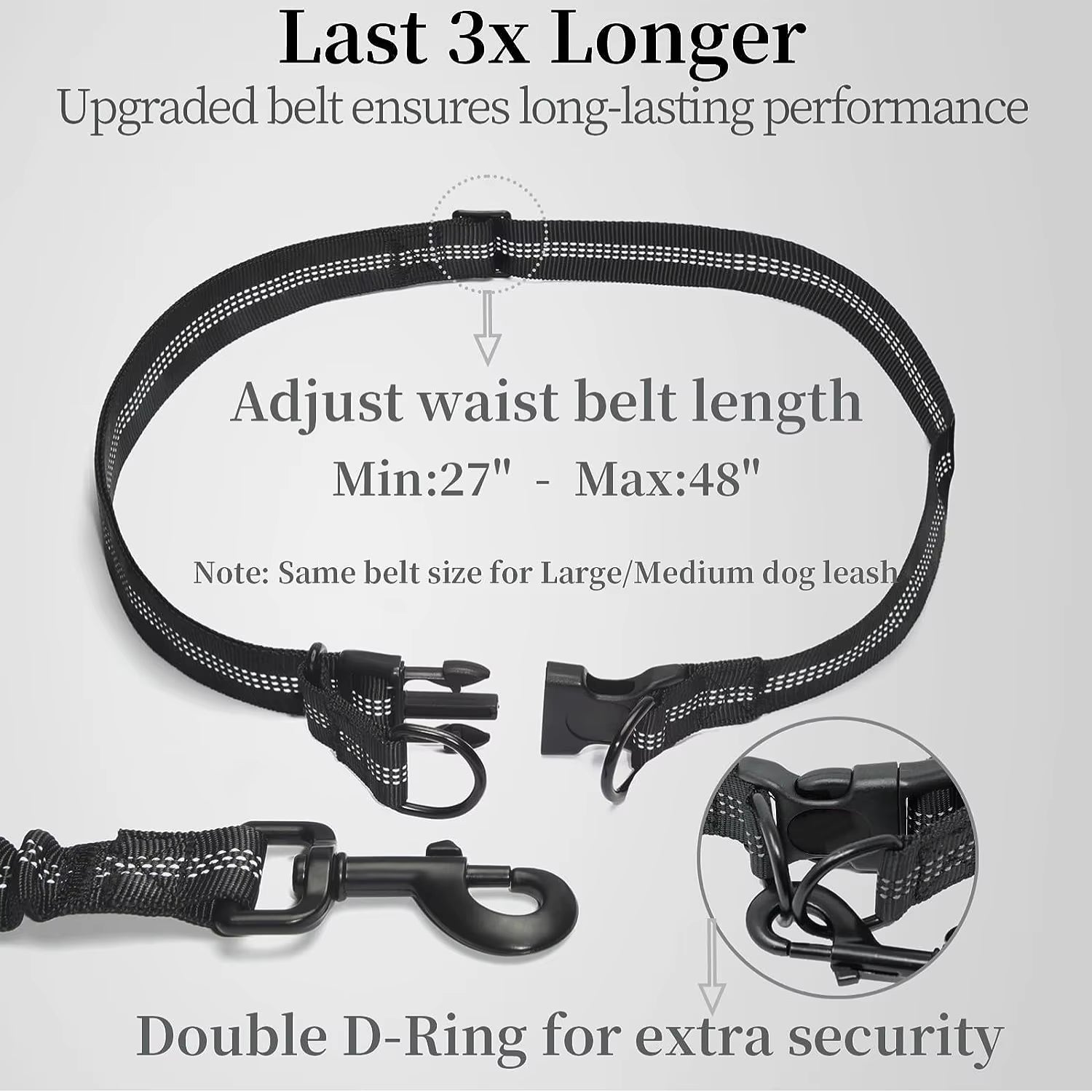 Hands-Free Bungee Dog Leash with Pouch & Padded Handles – Ideal for Walking, Running & Jogging