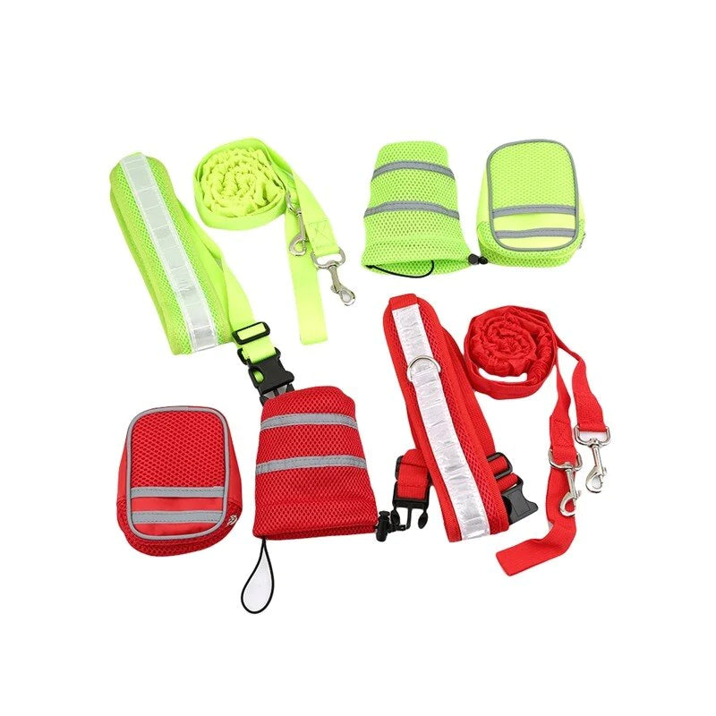 Reflective Hands-Free Dog Leash & Waist Belt Set – Adjustable for Running, Jogging, Walking, Training
