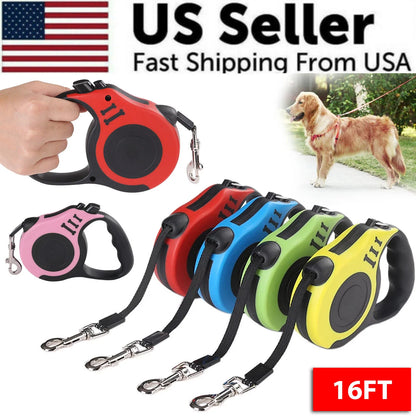 Experience Freedom with the 16.5FT Automatic Retractable Dog Leash – Perfect for Joyful Walks and Adventures!
