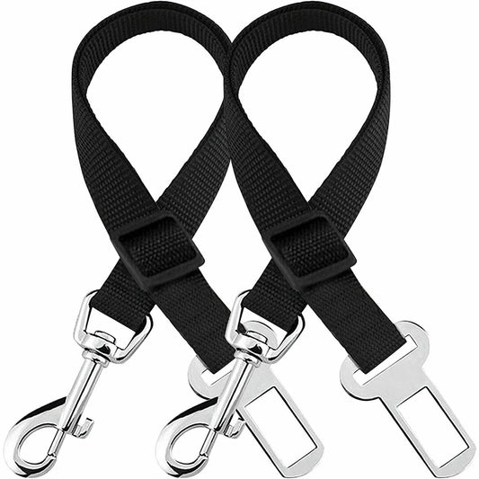 Ensure Your Pet's Safety with Our 2 Pack Adjustable Dog & Cat Seatbelt Harness – Perfect for Car Travel!