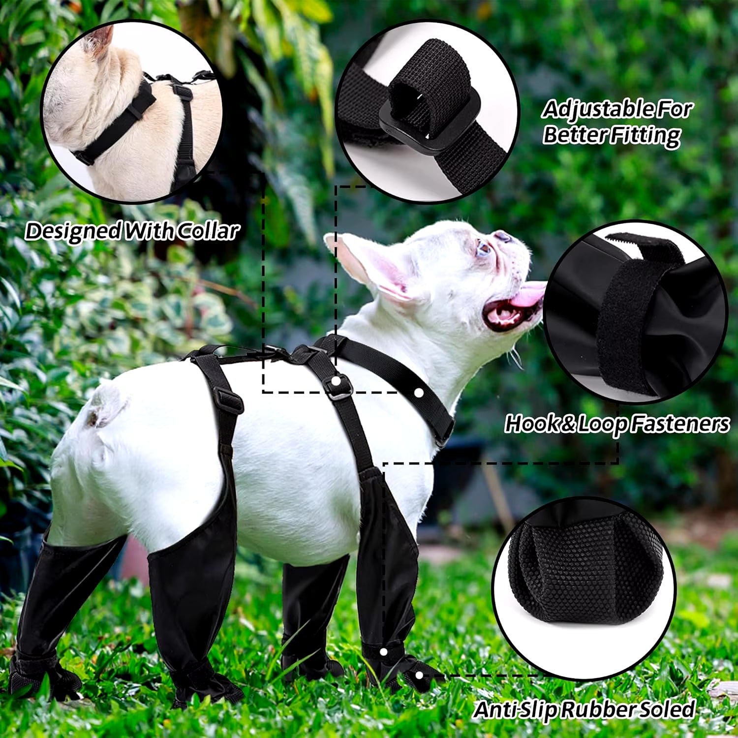 Waterproof Dog Boot Leggings with Suspenders for Small, Medium, Large Dogs – Anti-Slip Paw Protection for Snow, Rain, and Outdoor Adventures