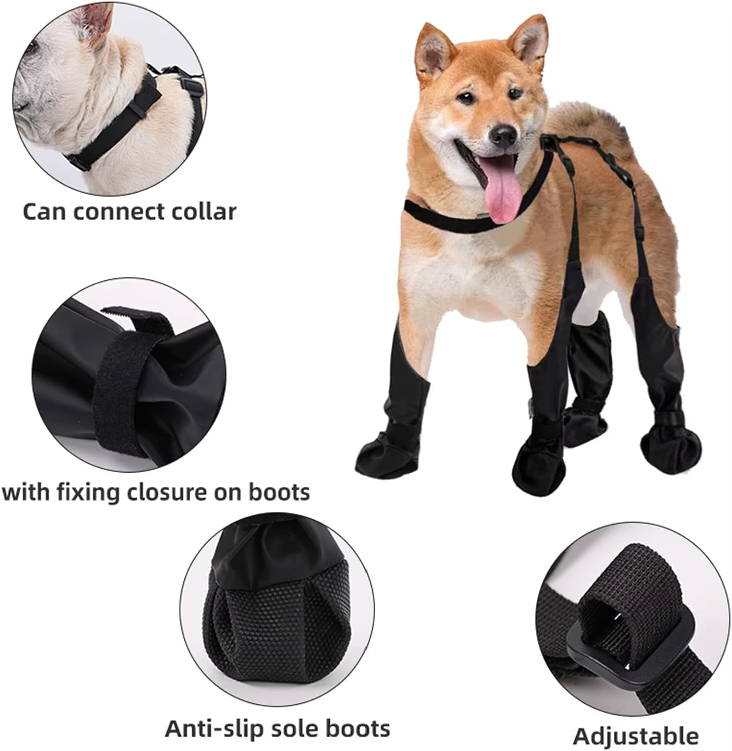 Waterproof Dog Boot Leggings with Suspenders for Small, Medium, Large Dogs – Anti-Slip Paw Protection for Snow, Rain, and Outdoor Adventures