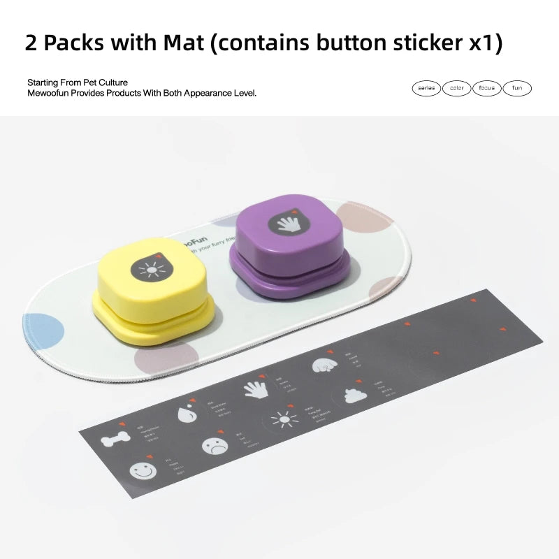 Recordable Dog Training Buttons with Mat – Talking Voice Buttons for Pet Communication and Training