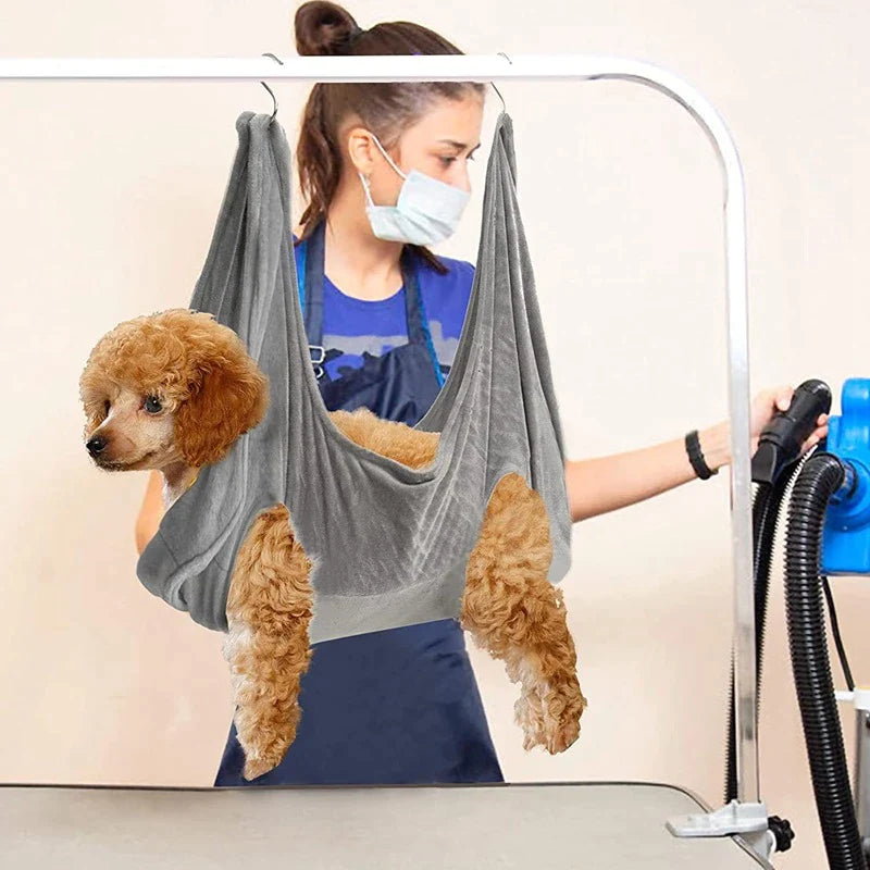 Elevate Your Pet Grooming Experience with the Portable Dog & Cat Grooming Hammock - Breathable and Easy to Use!