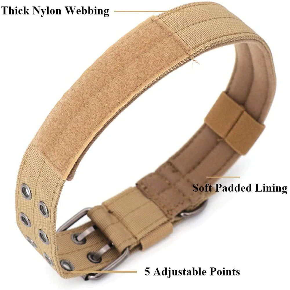 Durable 2" Tactical Heavy Duty Nylon Dog Collar with Metal Buckle - Perfect for Large Breeds!