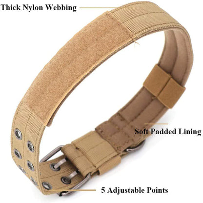 Durable 2" Tactical Heavy Duty Nylon Dog Collar with Metal Buckle - Perfect for Large Breeds!