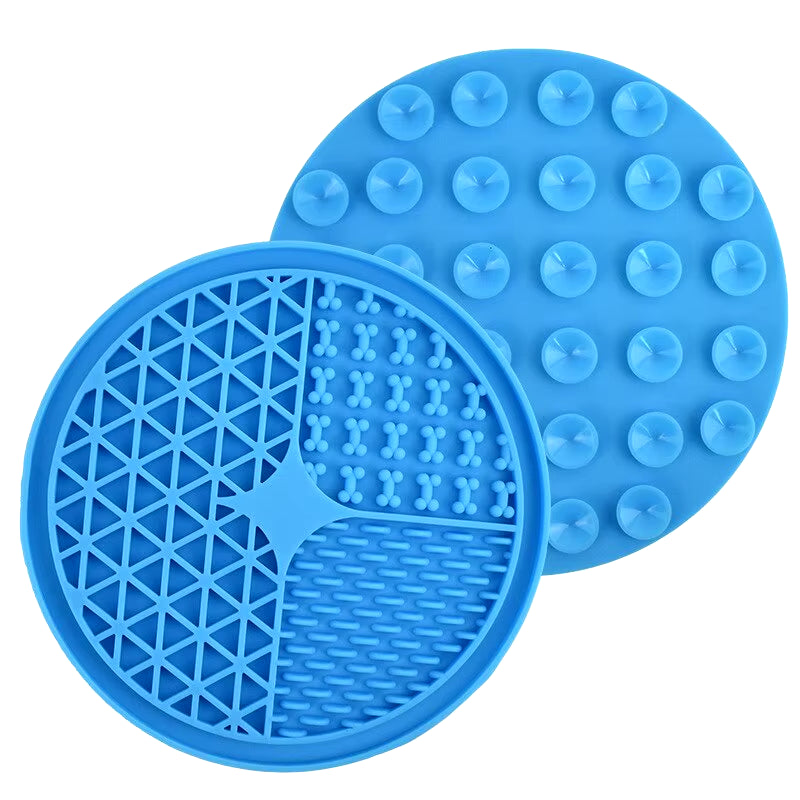 Silicone Dog Licking Mat with Suction Cups – Slow Feeder Pad for Pets