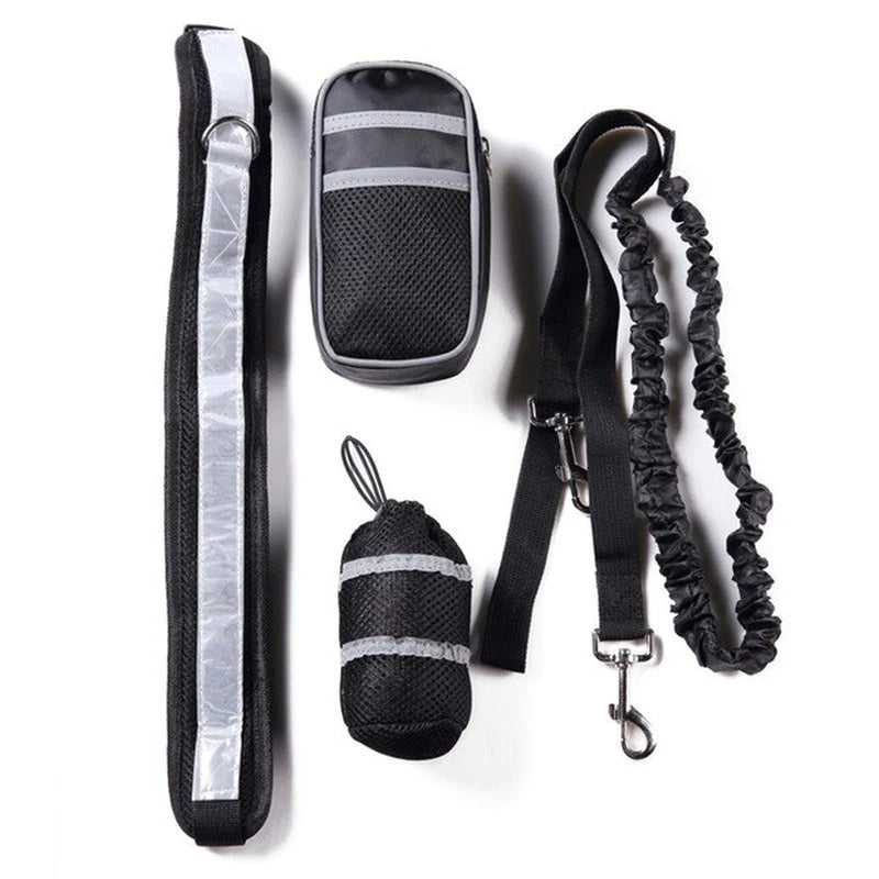 Reflective Hands-Free Dog Leash & Waist Belt Set – Adjustable for Running, Jogging, Walking, Training