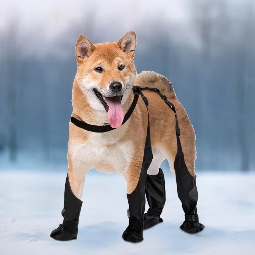 Waterproof Dog Boot Leggings with Suspenders for Small, Medium, Large Dogs – Anti-Slip Paw Protection for Snow, Rain, and Outdoor Adventures