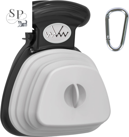 Portable Dog Pooper Scooper with Leash Clip & Waste Bag Bin – Compact Pet Waste Picker for Small & Large Dogs, Lightweight & Durable for Walking, Traveling, Camping